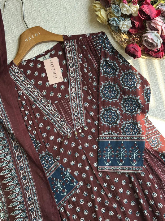 19751 Beautiful cotton anarkali
