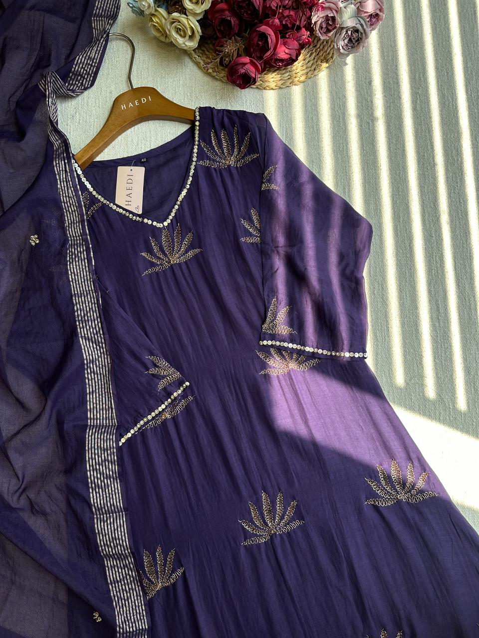 19846 Premium Malai chanderi suit