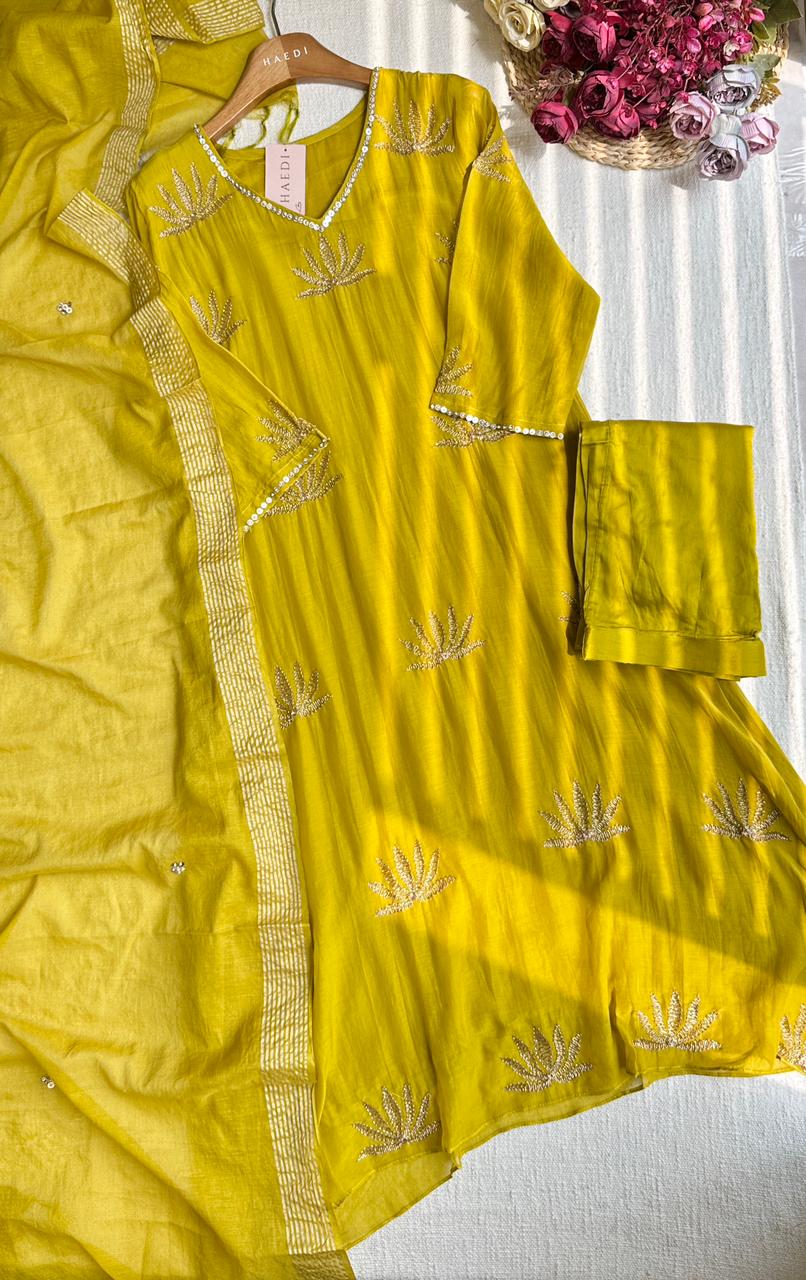 19846 Premium Malai chanderi suit