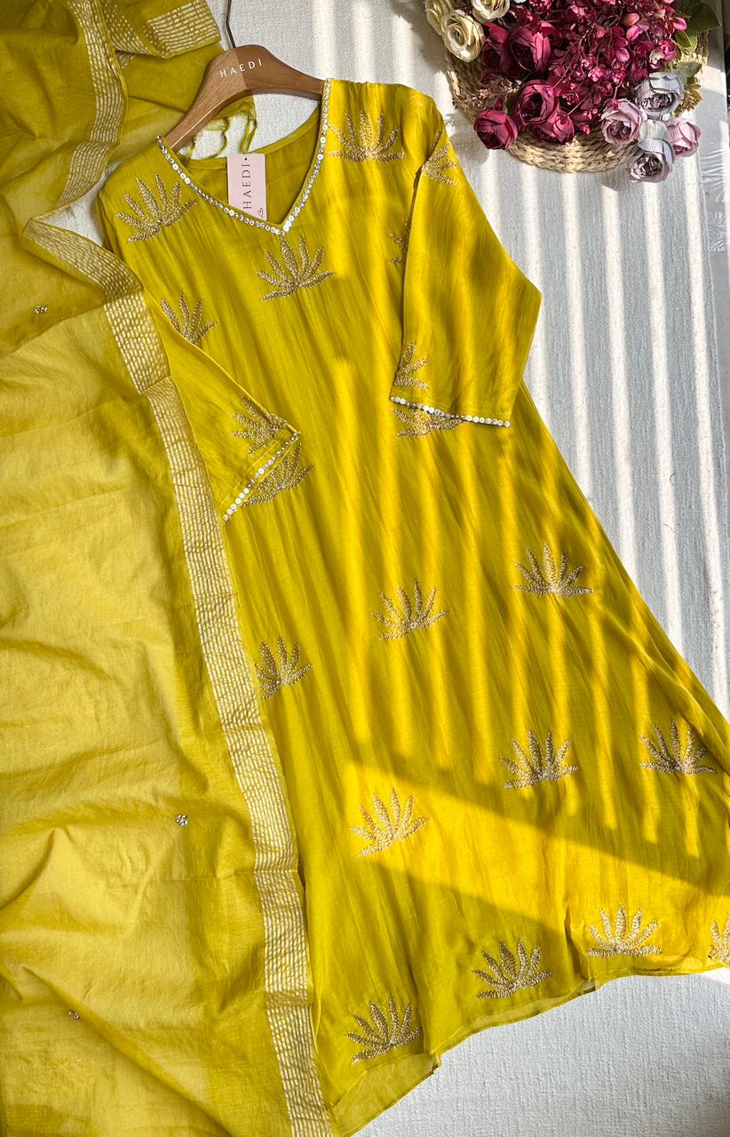 19846 Premium Malai chanderi suit