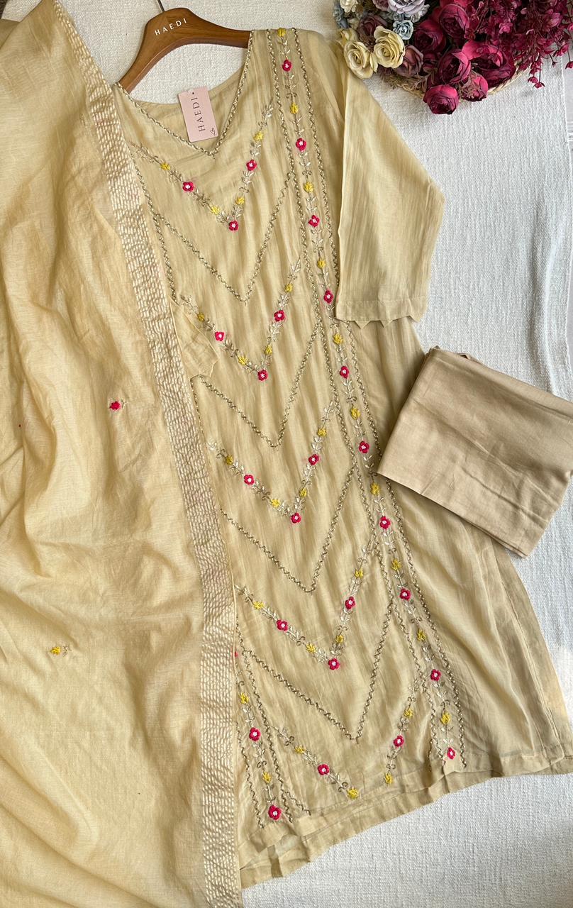 19844 Premium handworked malai chanderi suit