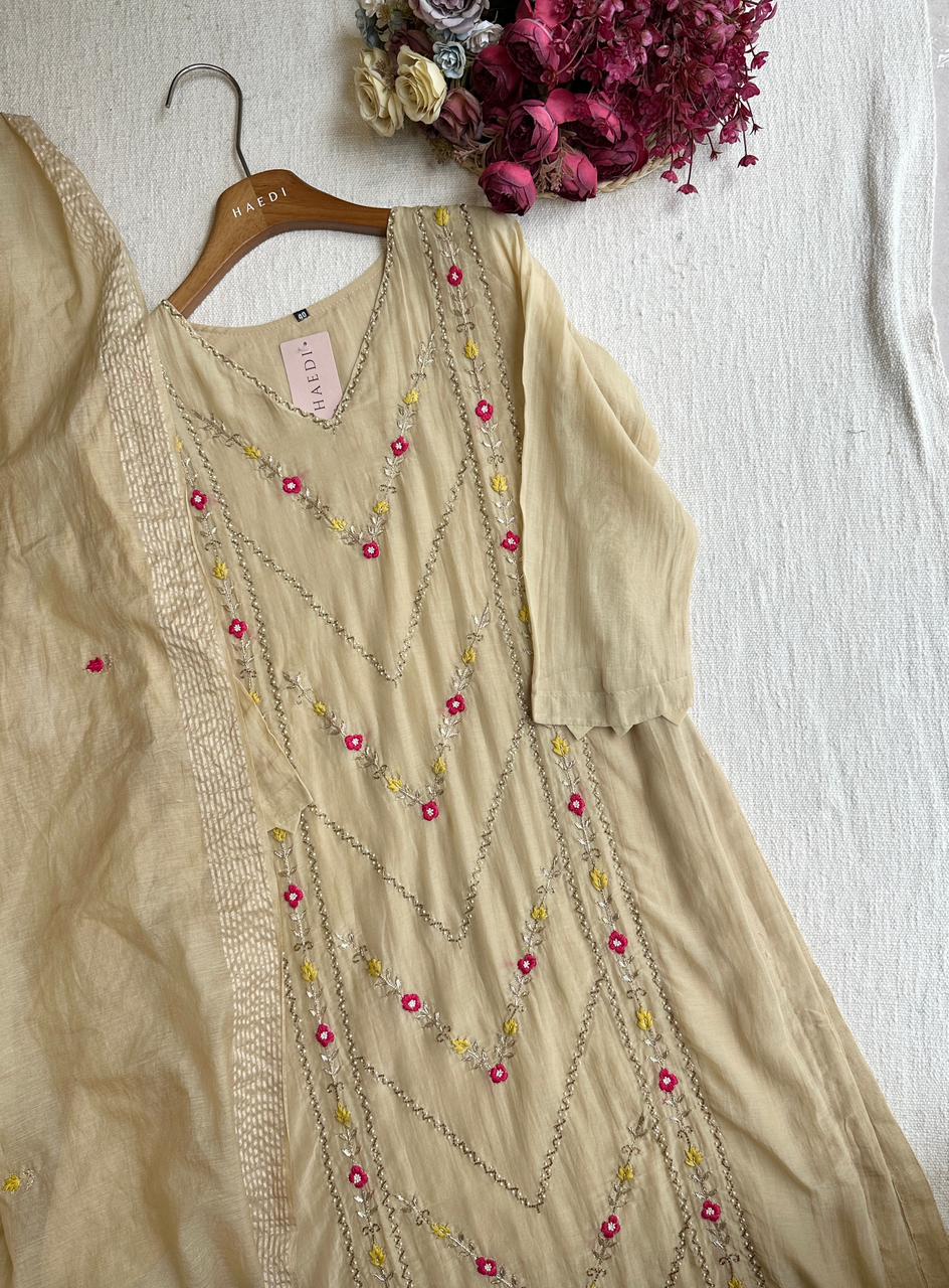19844 Premium handworked malai chanderi suit