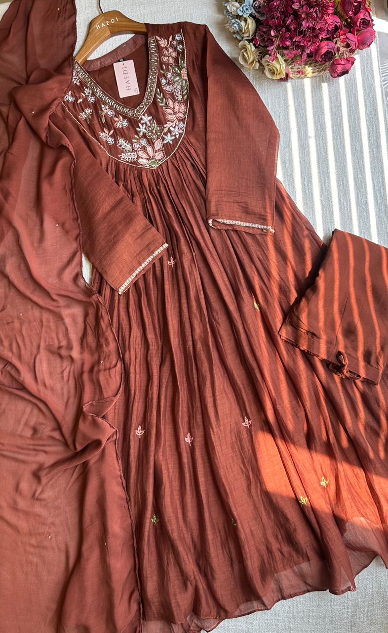 19856 Premium handworked malaichanderi suit