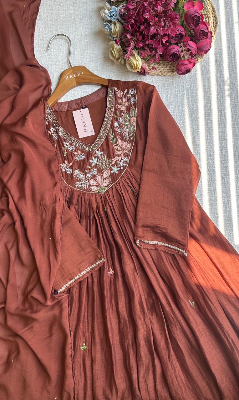 19856 Premium handworked malaichanderi suit