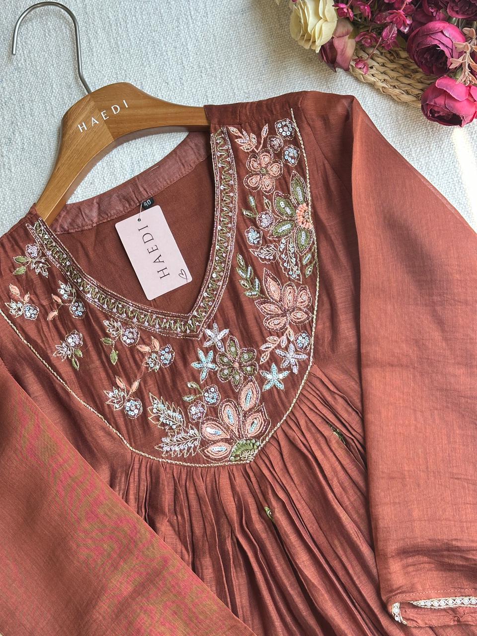 19856 Premium handworked malaichanderi suit