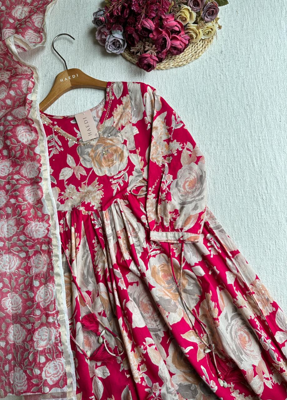 19603/19604 Premium cotton anarkali Suit