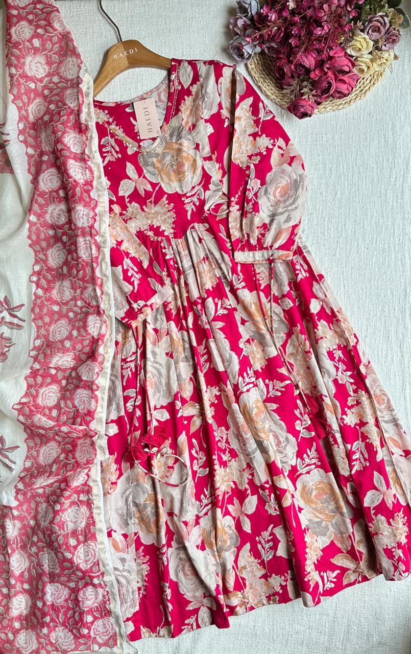 19603/19604 Premium cotton anarkali Suit