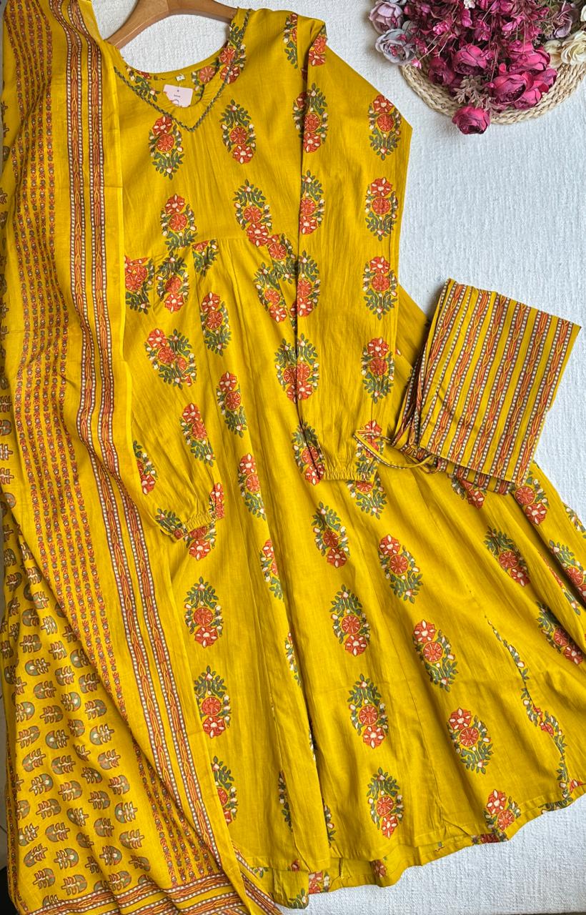 19752 Beautiful cotton anarkali