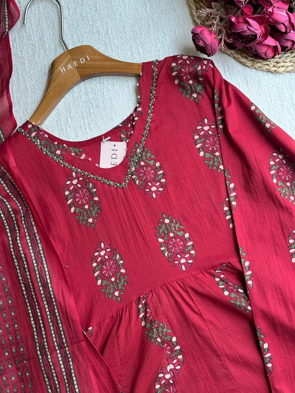 19752 Beautiful cotton anarkali