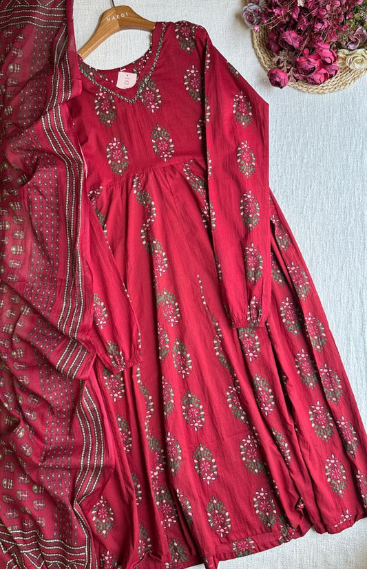 19752 Beautiful cotton anarkali