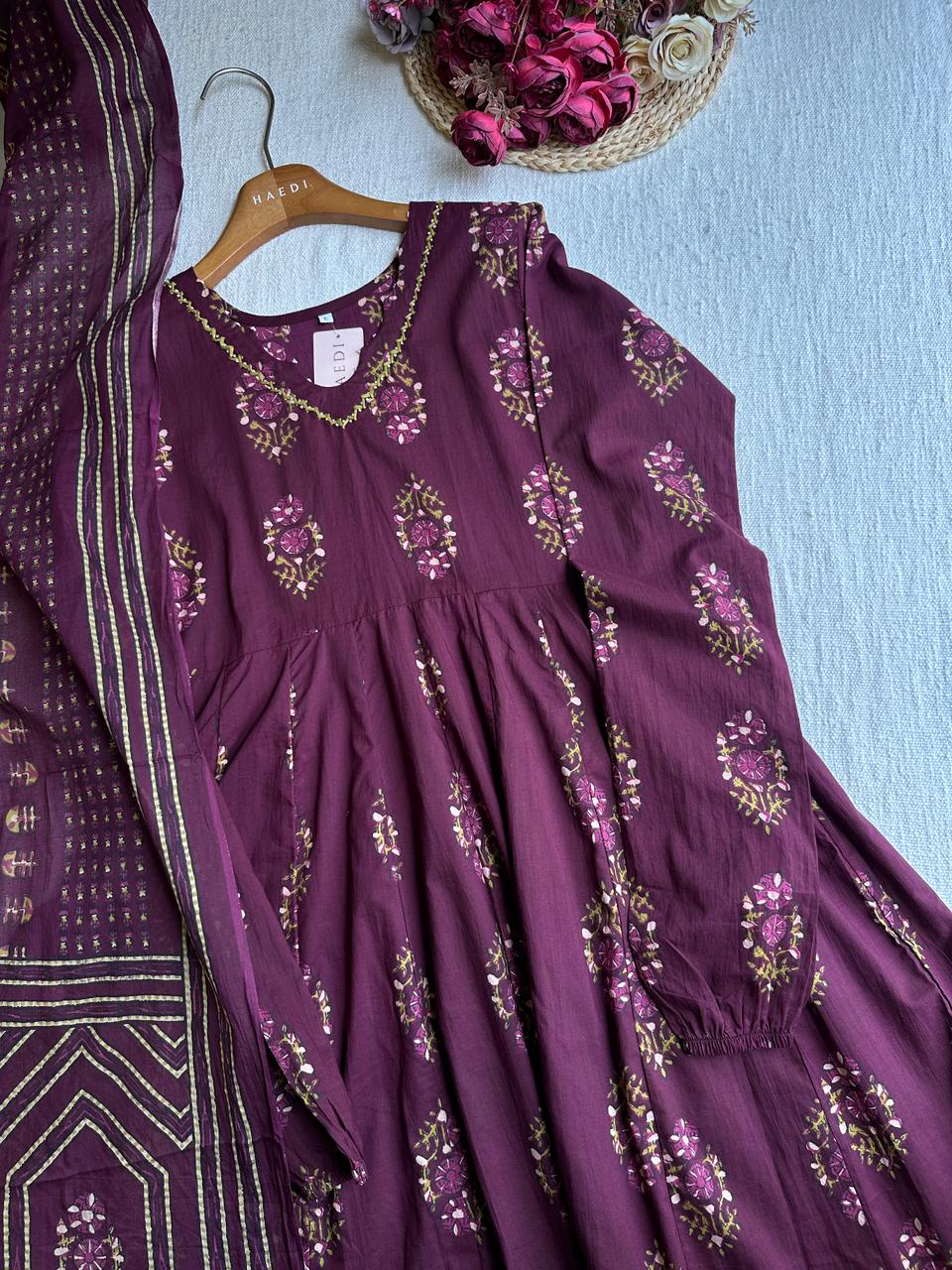 19752 Beautiful cotton anarkali