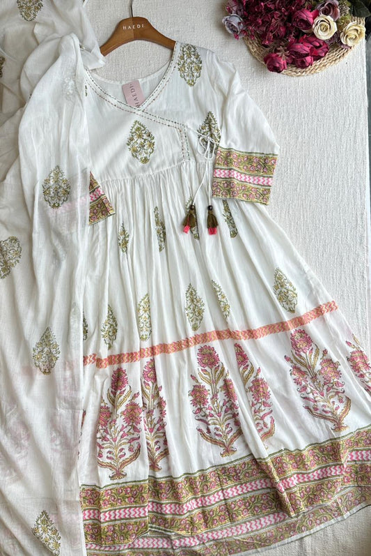 18649 Beautiful cotton anarkali