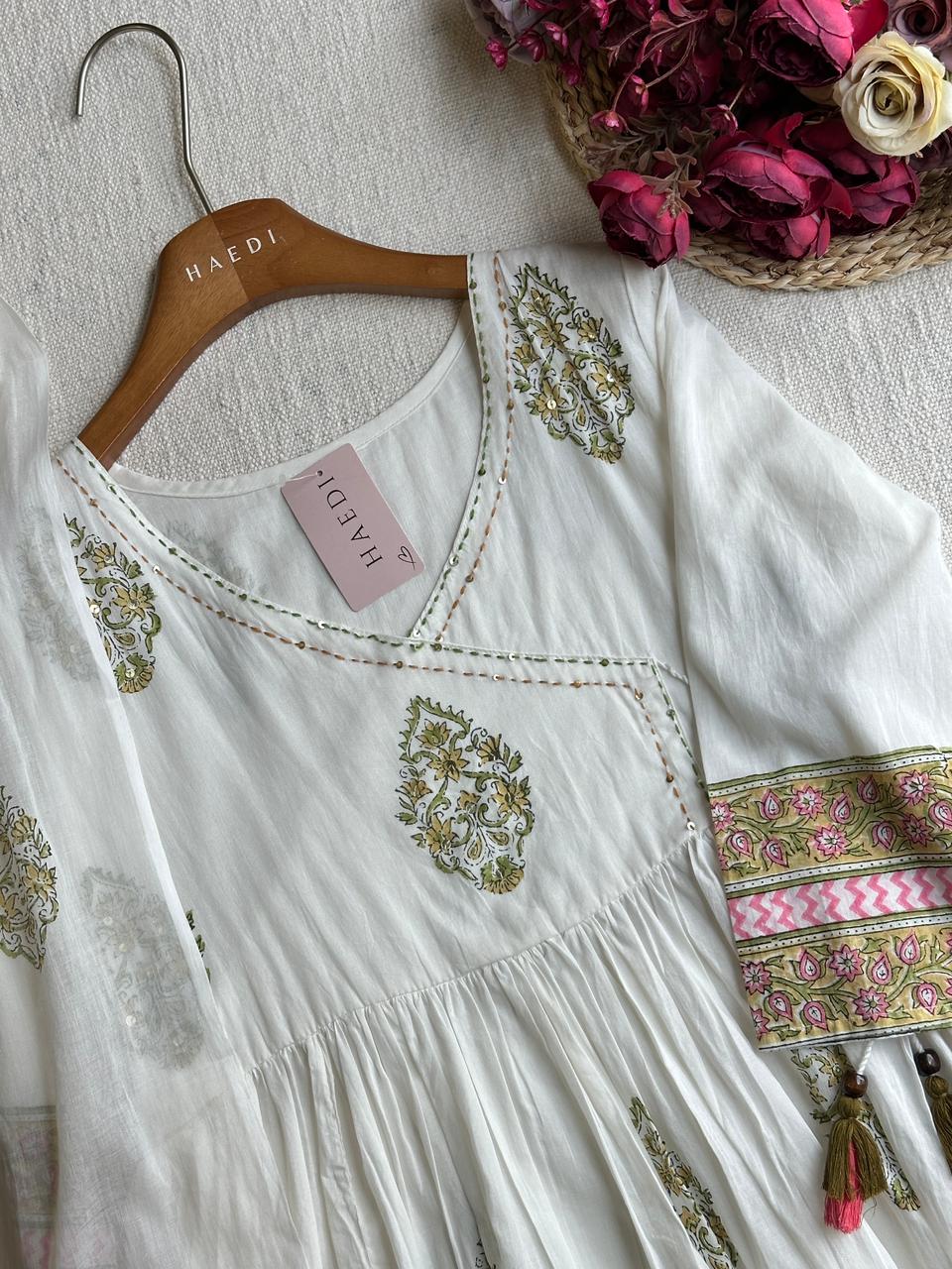 18649 Beautiful cotton anarkali