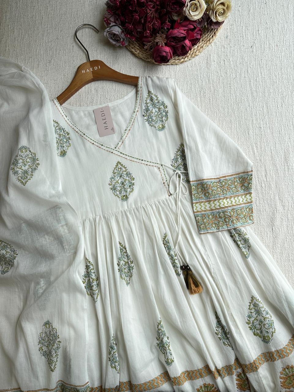 18649 Beautiful cotton anarkali