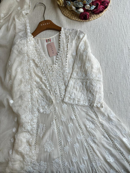 19938 Beautiful embroidered mulcotton anarkali