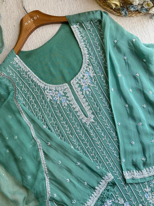 19317 premium handworked party wear suit