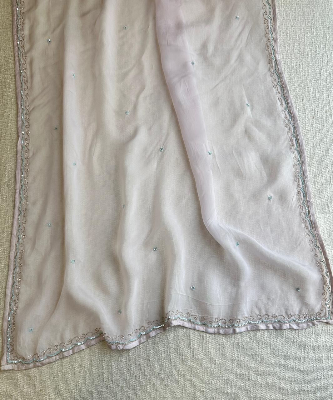 18489 Premium handworked suit with skirt