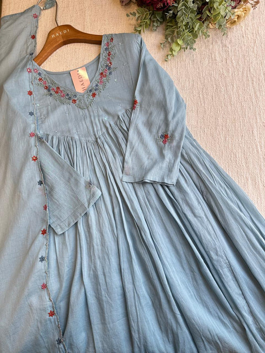 19955 Beautiful embroidered mul cotton suit