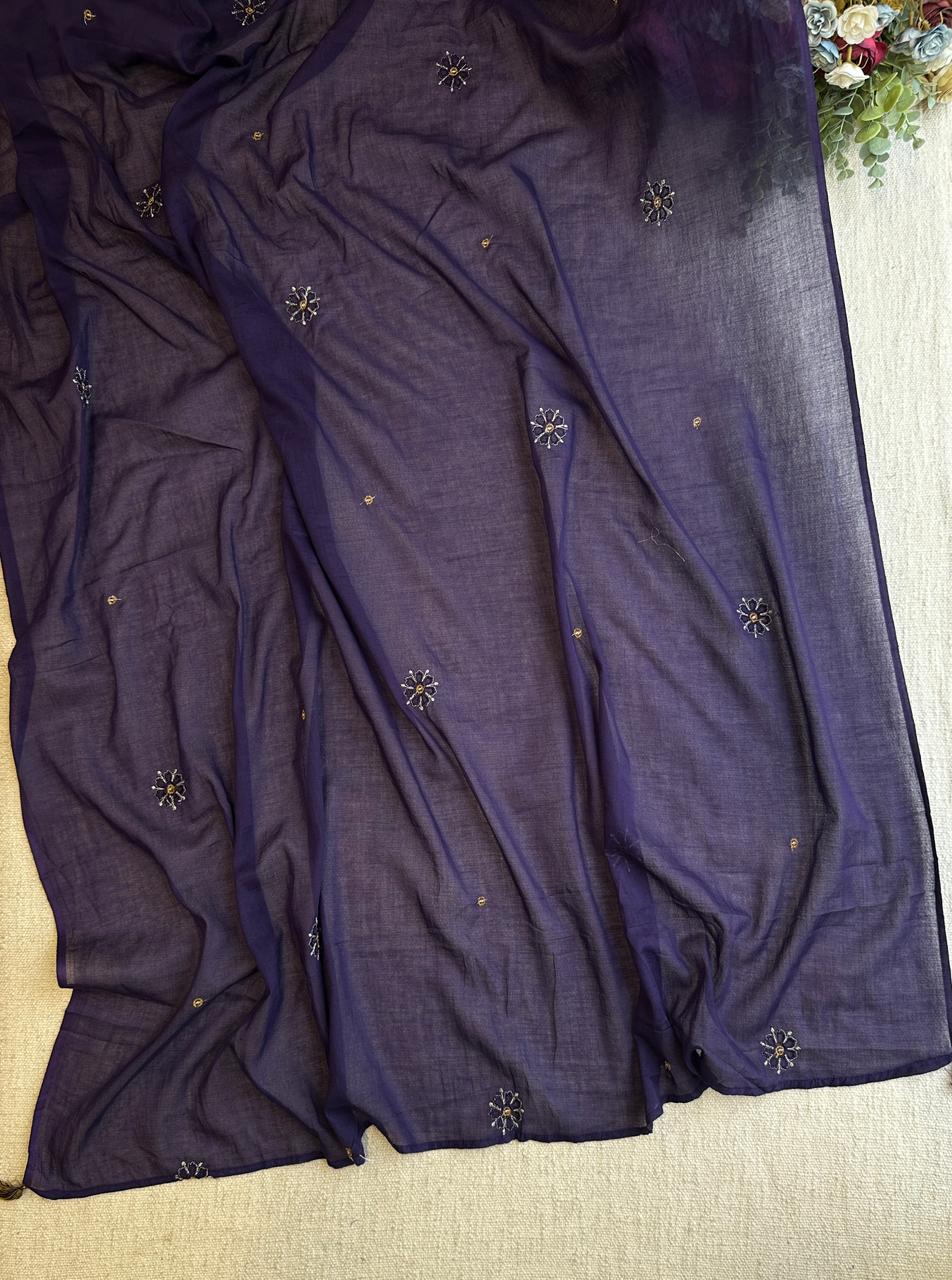 19953 Embroidered mul cotton suit