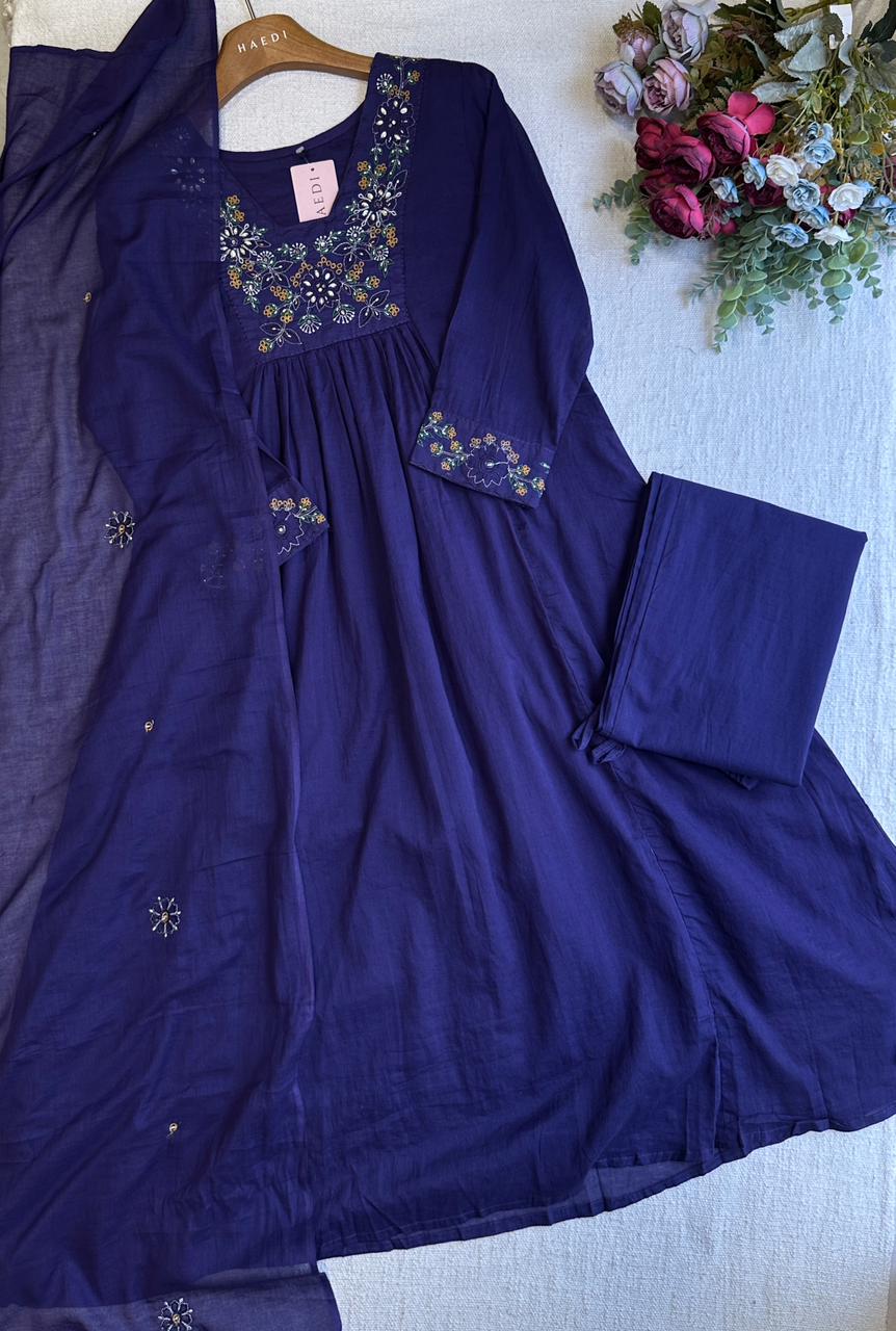 19953 Embroidered mul cotton suit