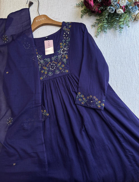 19953 Embroidered mul cotton suit