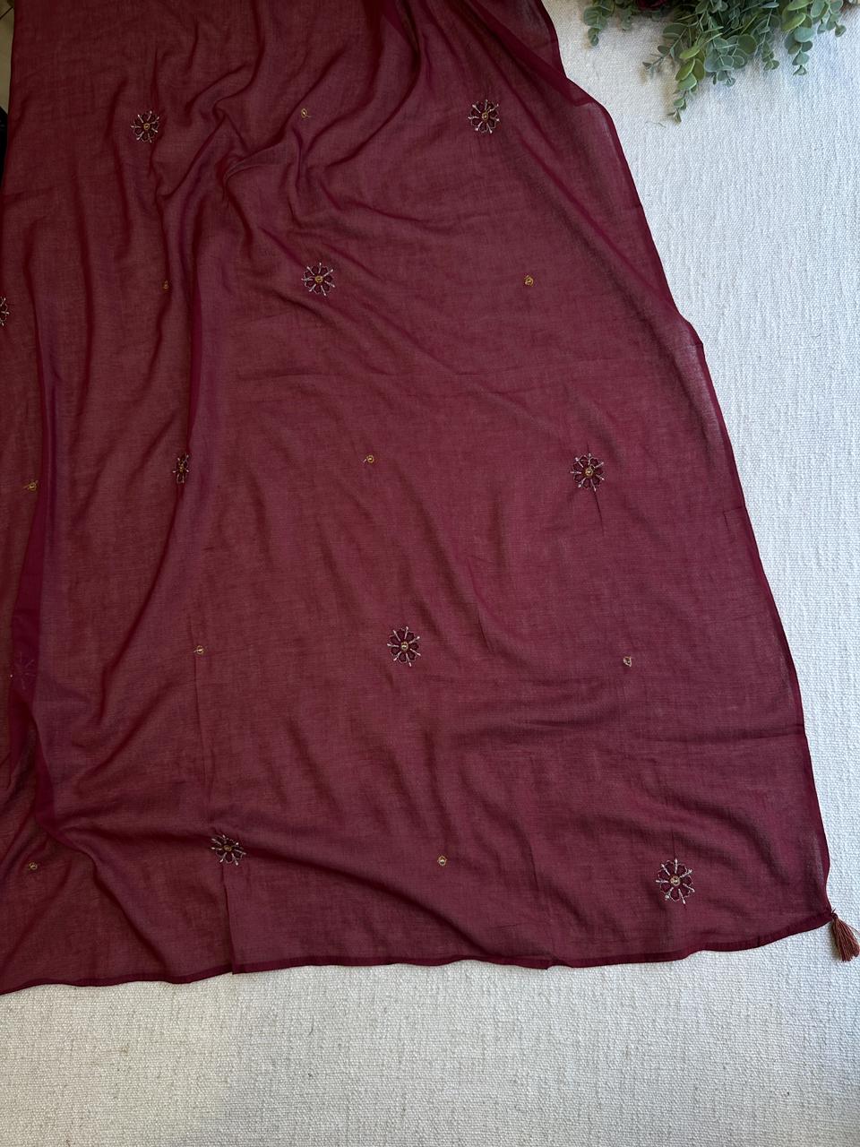 19953 Embroidered mul cotton suit
