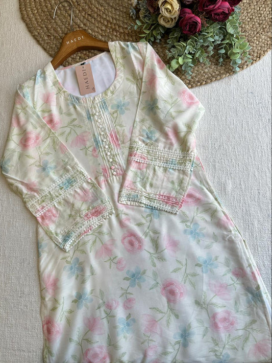 19970 Beautiful floral kurti & pant set