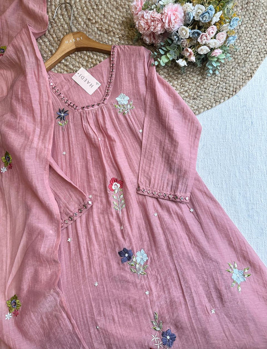 20035 Beautiful embroidered A line suit