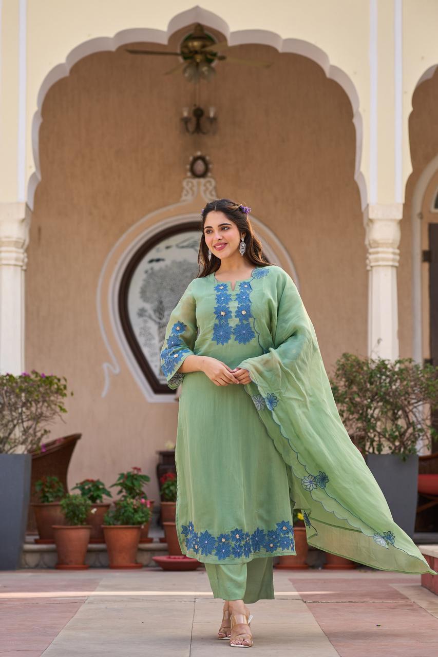 CMD 58192  Beautiful partywear suit with applique work