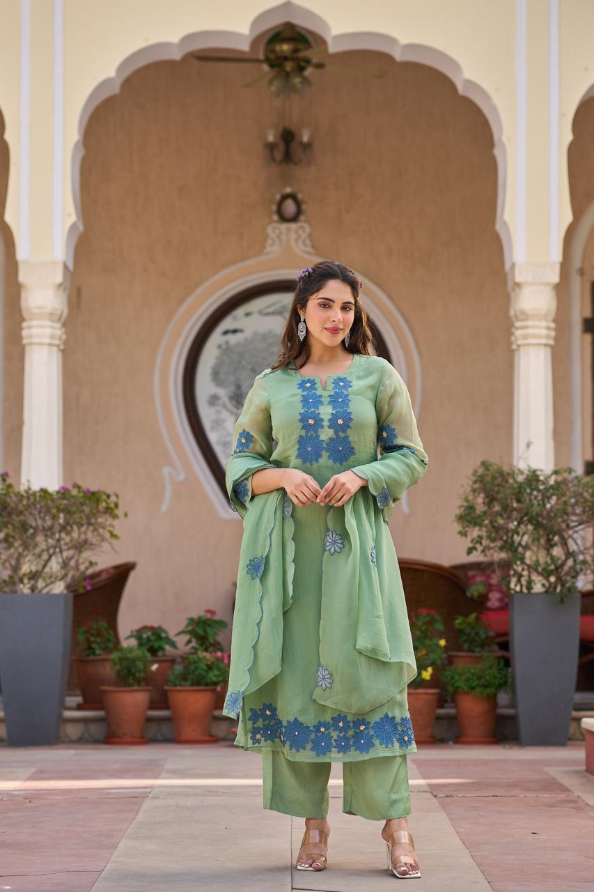 CMD 58192  Beautiful partywear suit with applique work