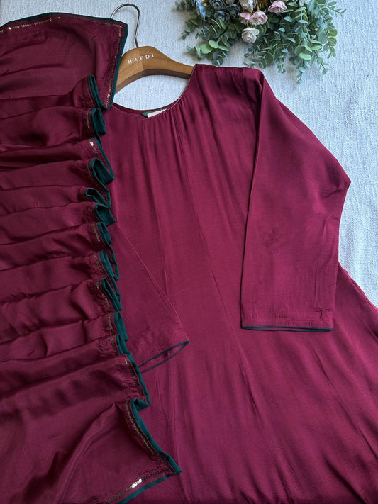 20354 Beautiful handworked muslin anarkali