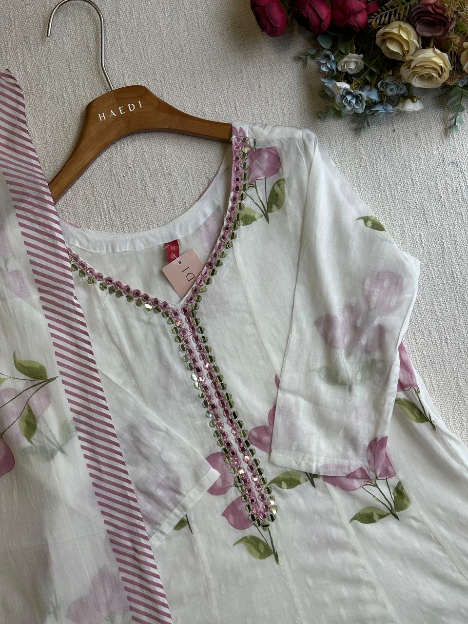 20337 Beautiful mul cotton anarkali