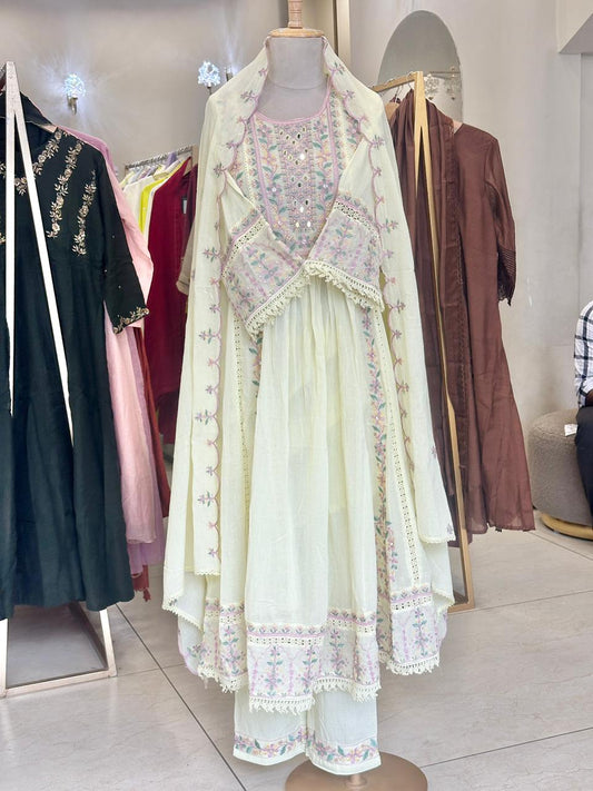 20459 Beautiful Embroidered mul cotton suit
