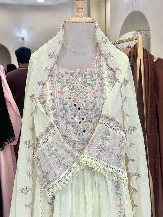 20459 Beautiful Embroidered mul cotton suit