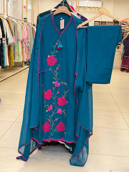 20460 Beautifull embroidered mul cotton suit