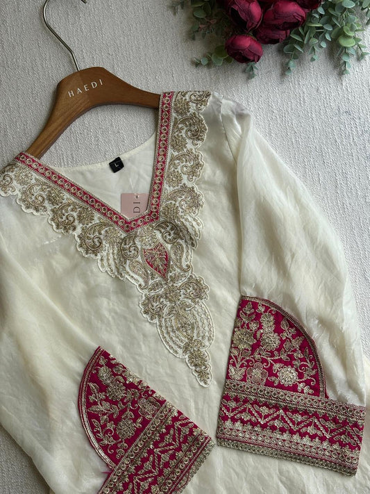 57663 Beautiful partywear kurta pant set