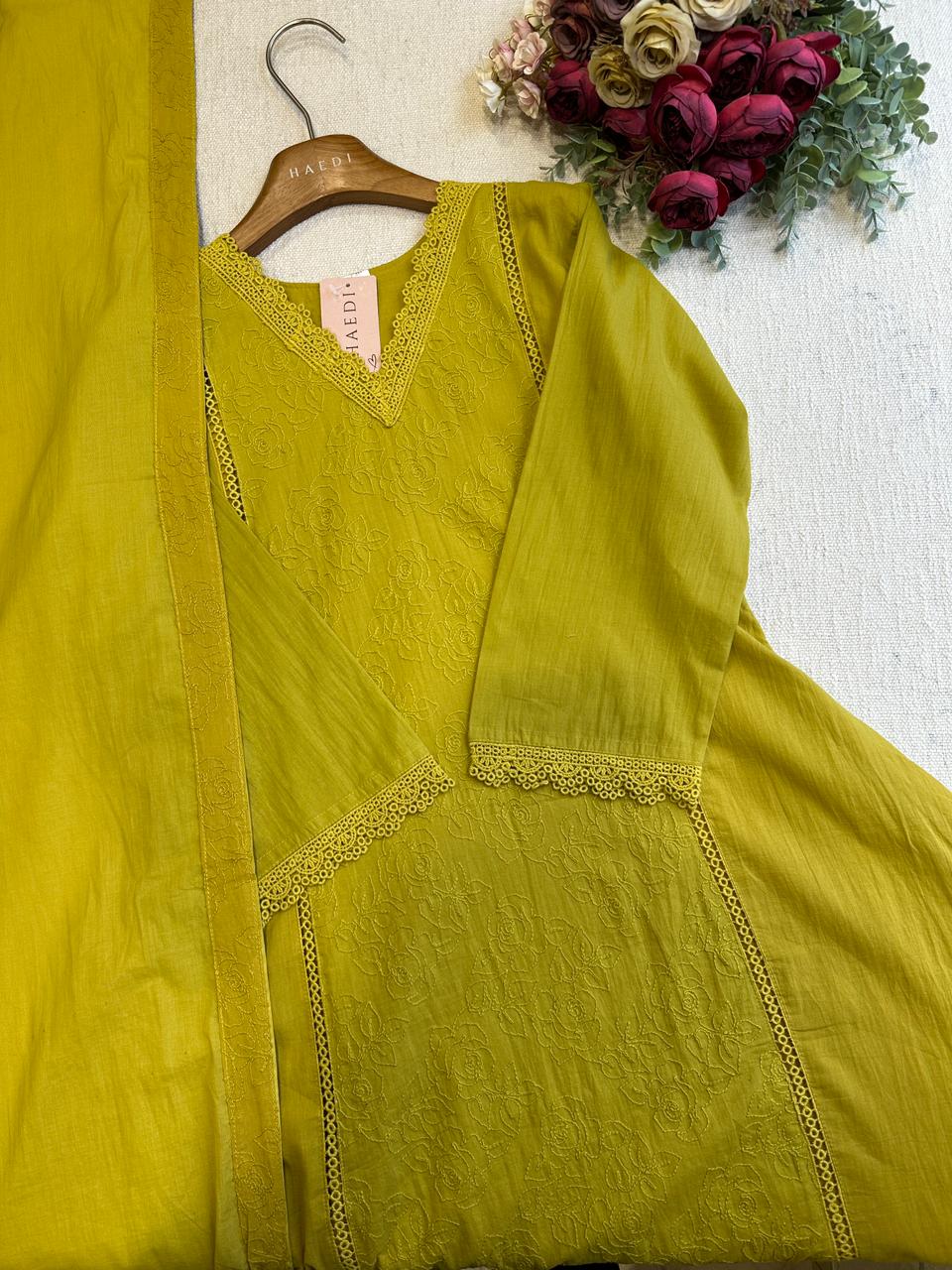 20540 Premium cotton Aline suit