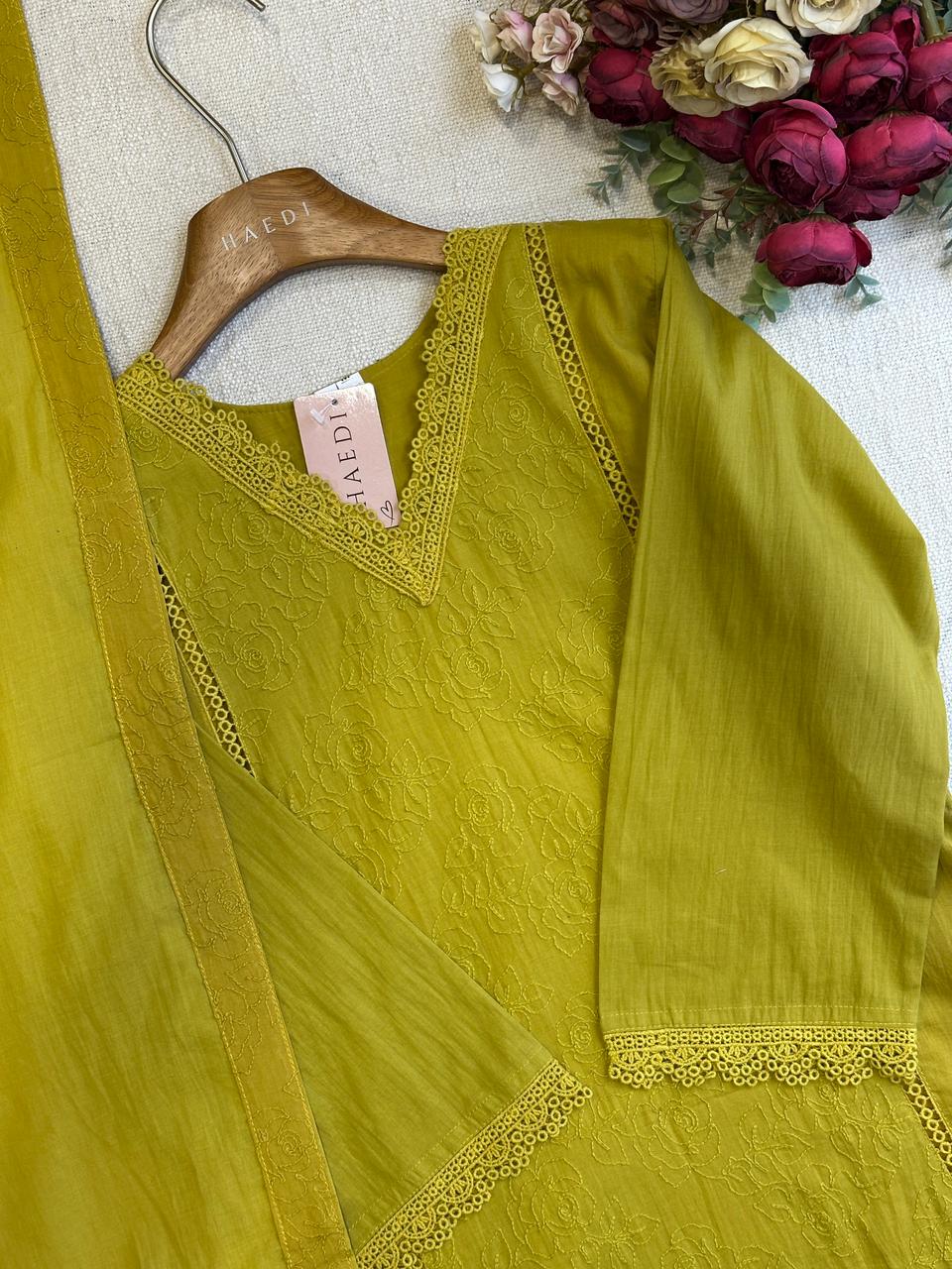 20540 Premium cotton Aline suit