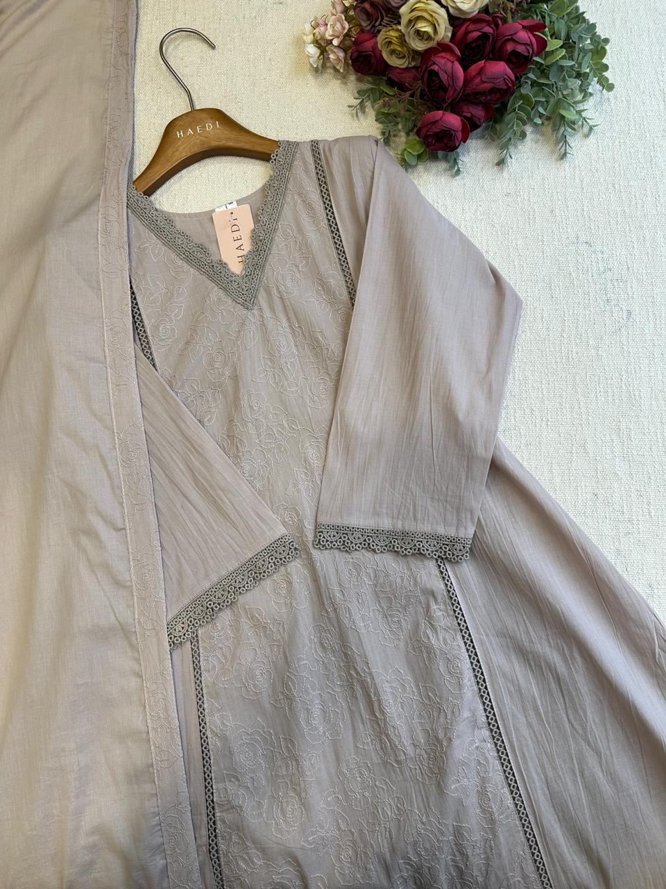20540 Premium cotton Aline suit