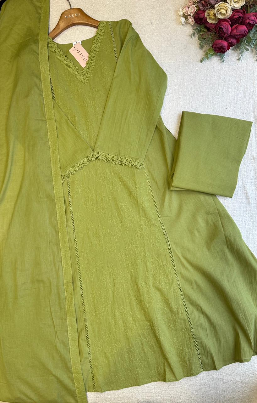 20540 Premium cotton Aline suit