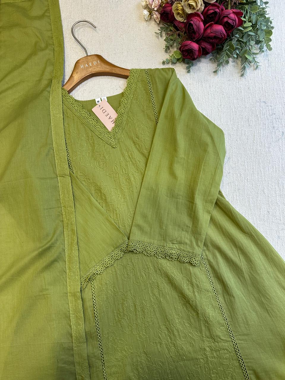 20540 Premium cotton Aline suit