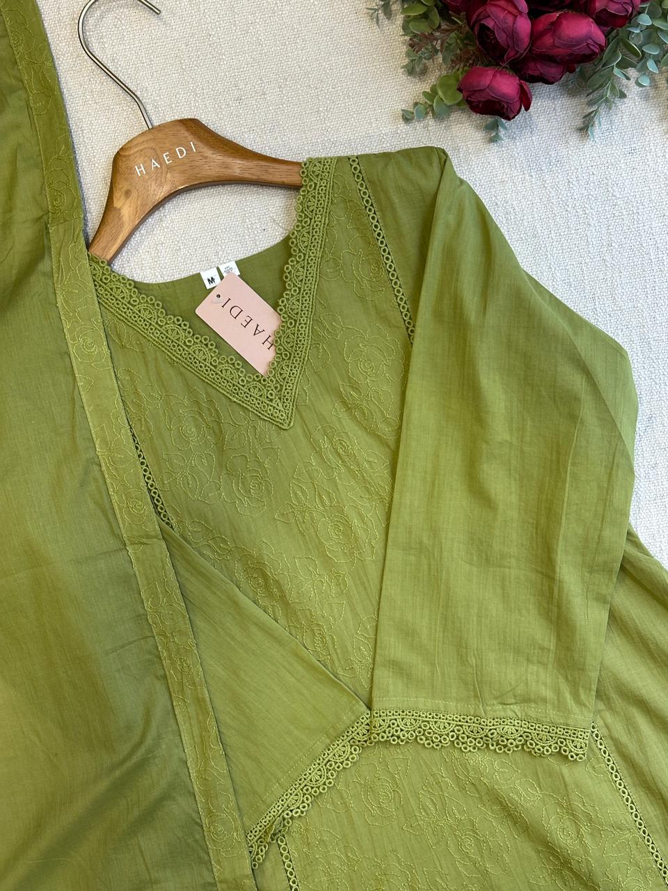 20540 Premium cotton Aline suit
