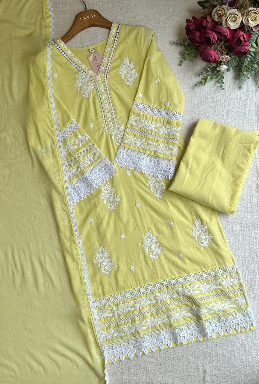 20556/20555 Cotton embroidered suit