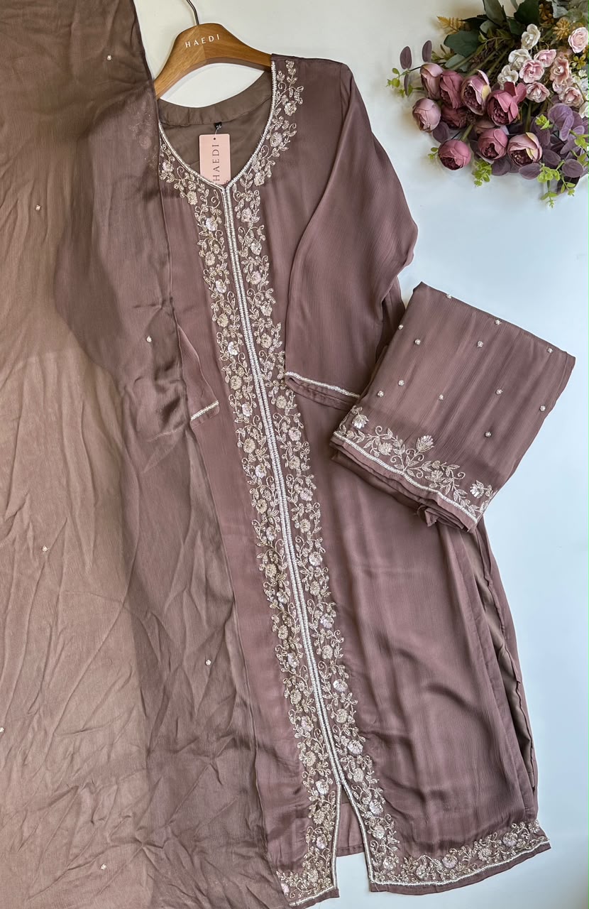 20319 Beautiful handworked partywear suit
