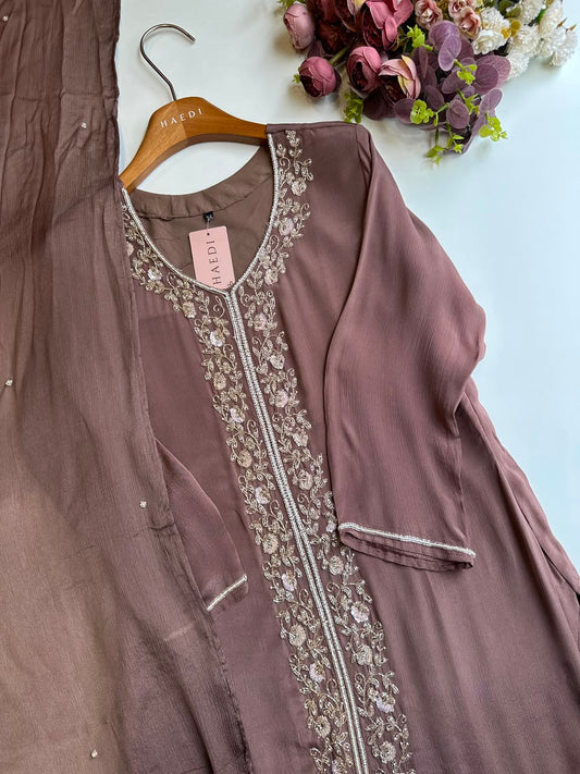 20319 Beautiful handworked partywear suit