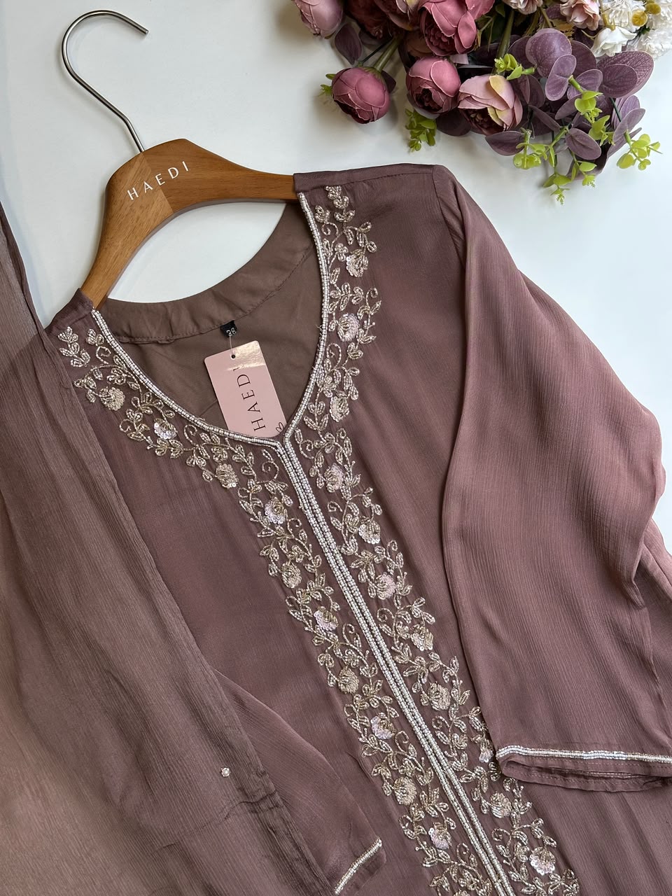 20319 Beautiful handworked partywear suit