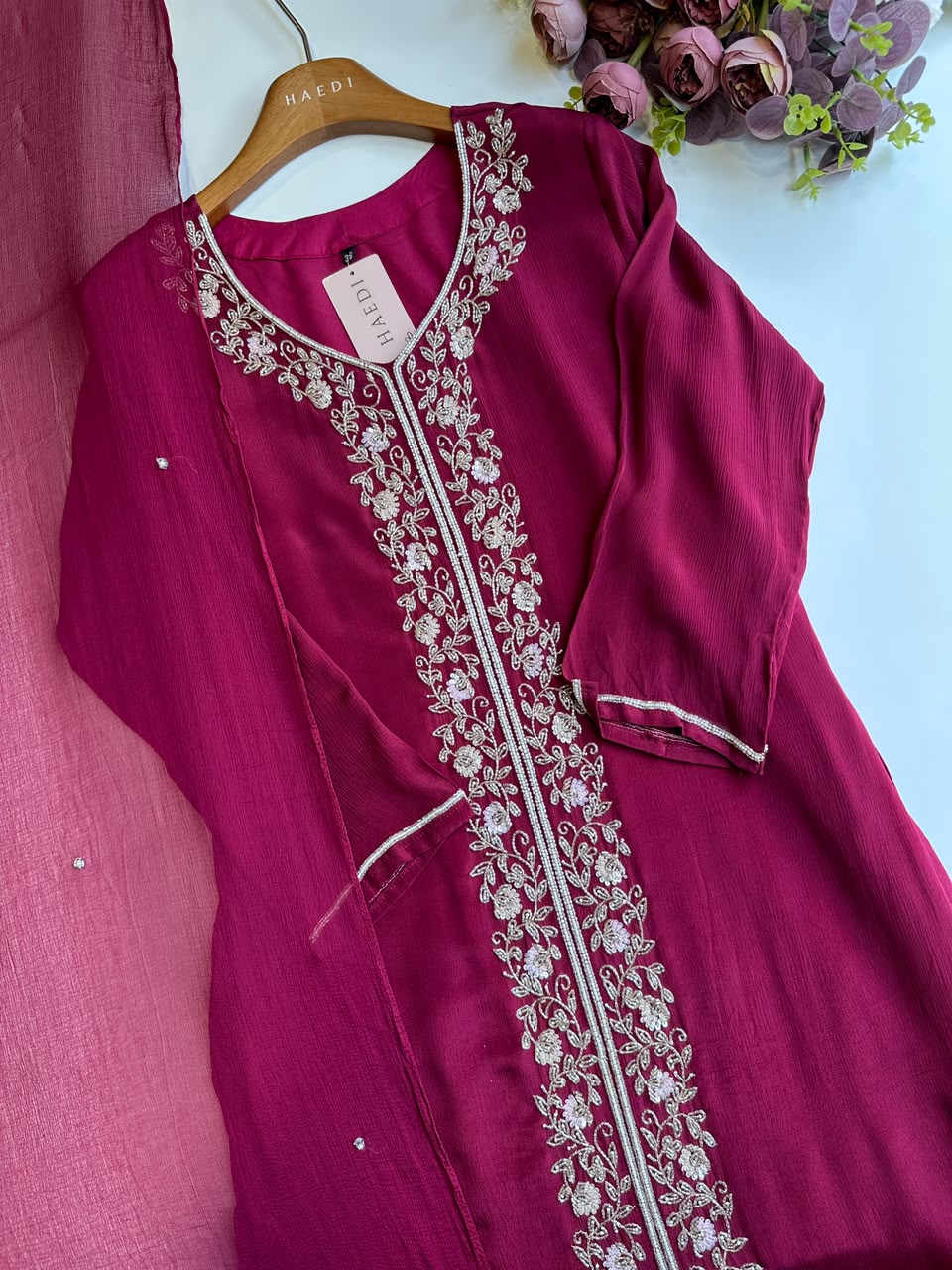 20319 Beautiful handworked partywear suit