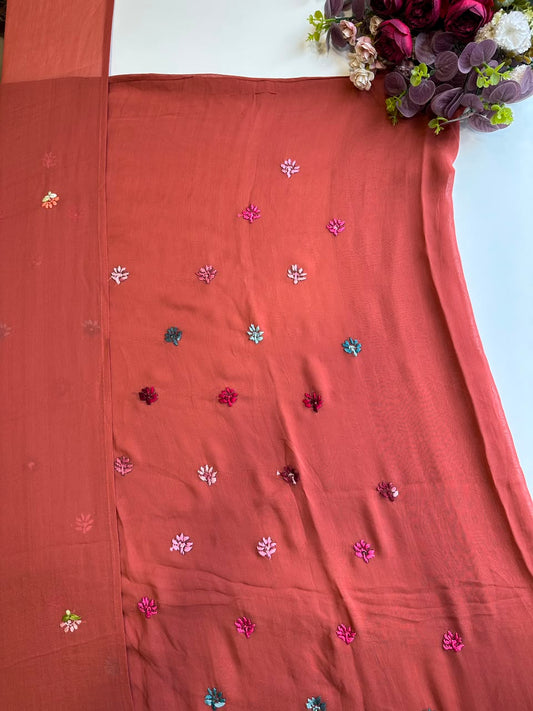 14849 Hand embroidered unstiched suit