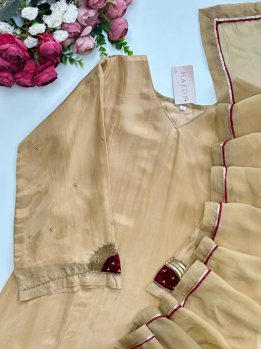 20932 Beautiful designer suit with handwork