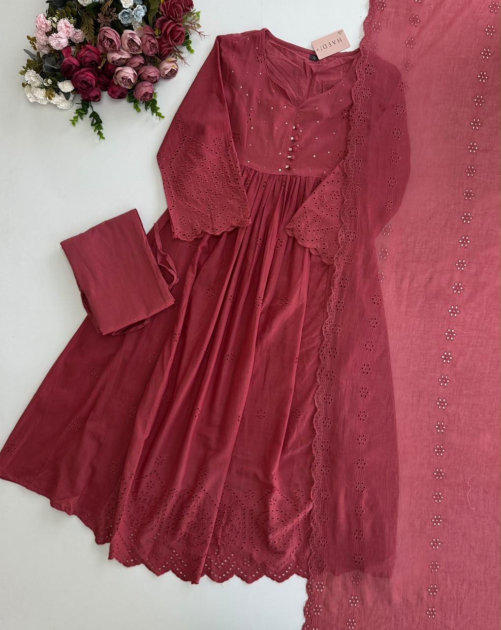 20999 Beautiful cotton anarkali